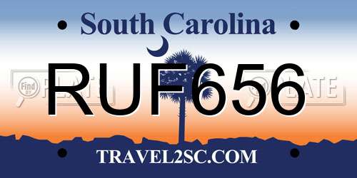 RUF656 South Carolina License Plate