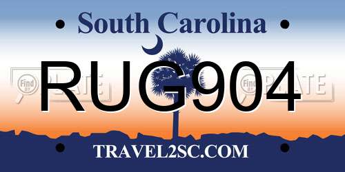 RUG904 South Carolina License Plate
