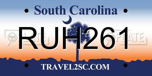 RUH261 South Carolina License Plate