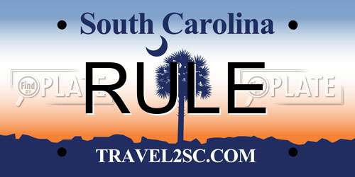 RULE South Carolina License Plate