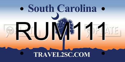 RUM111 South Carolina License Plate