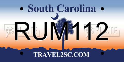 RUM112 South Carolina License Plate