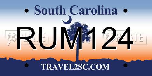 RUM124 South Carolina License Plate
