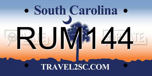 RUM144 South Carolina License Plate