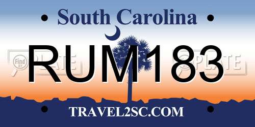 RUM183 South Carolina License Plate