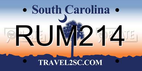 RUM214 South Carolina License Plate