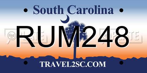 RUM248 South Carolina License Plate