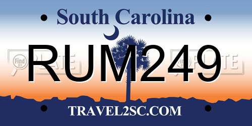 RUM249 South Carolina License Plate