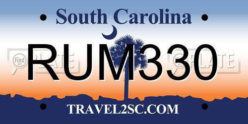 RUM330 South Carolina License Plate