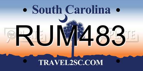 RUM483 South Carolina License Plate