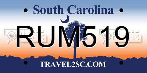 RUM519 South Carolina License Plate