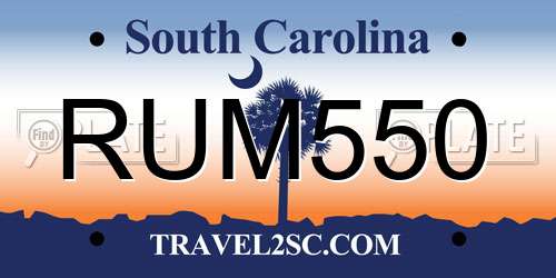 RUM550 South Carolina License Plate