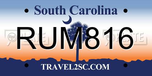 RUM816 South Carolina License Plate