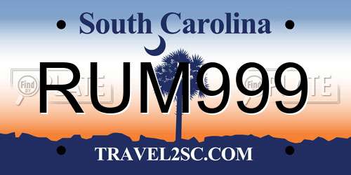 RUM999 South Carolina License Plate