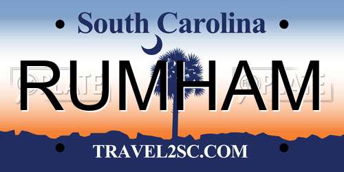 RUMHAM South Carolina License Plate