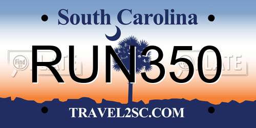 RUN350 South Carolina License Plate