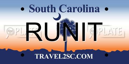 RUNIT South Carolina License Plate