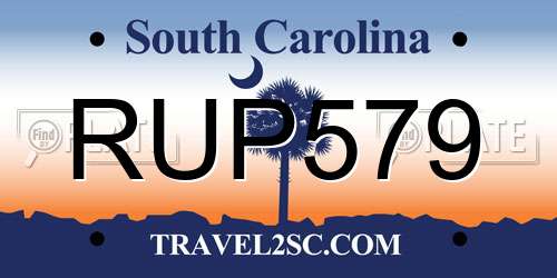 RUP579 South Carolina License Plate