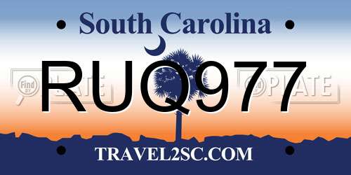RUQ977 South Carolina License Plate