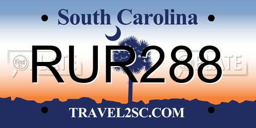 RUR288 South Carolina License Plate