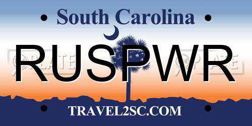 RUSPWR South Carolina License Plate