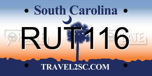RUT116 South Carolina License Plate