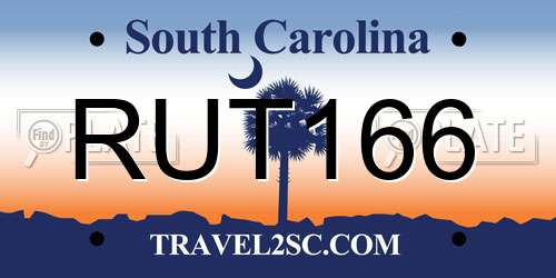 RUT166 South Carolina License Plate