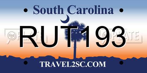 RUT193 South Carolina License Plate