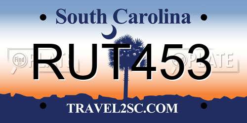 RUT453 South Carolina License Plate