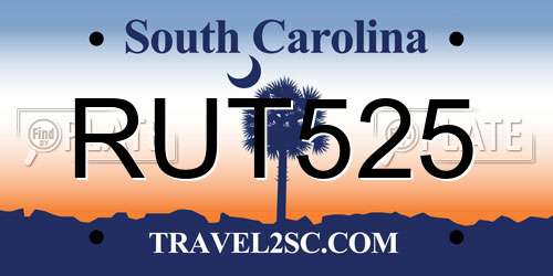 RUT525 South Carolina License Plate