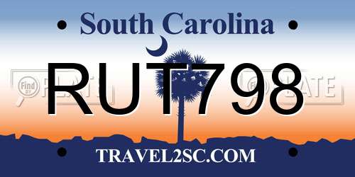 RUT798 South Carolina License Plate