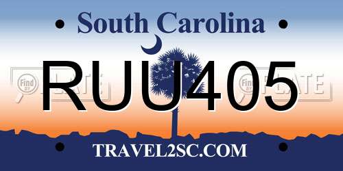 RUU405 South Carolina License Plate