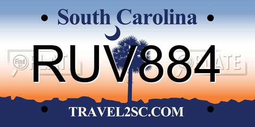RUV884 South Carolina License Plate