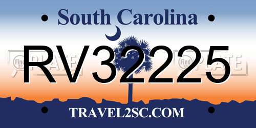 RV32225 South Carolina License Plate