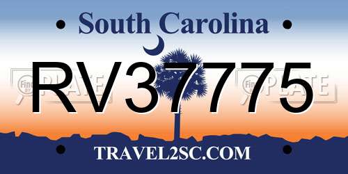 RV37775 South Carolina License Plate