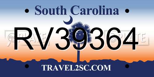 RV39364 South Carolina License Plate