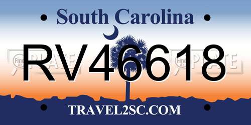 RV46618 South Carolina License Plate