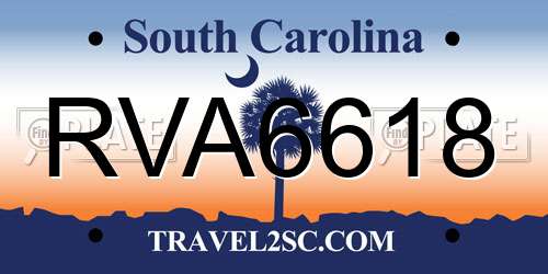 RVA6618 South Carolina License Plate