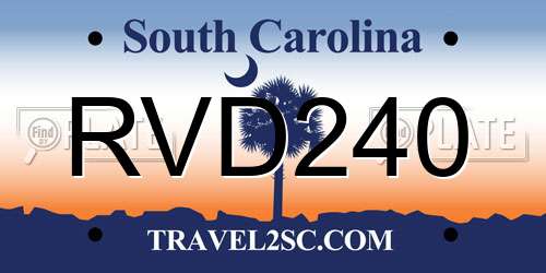 RVD240 South Carolina License Plate