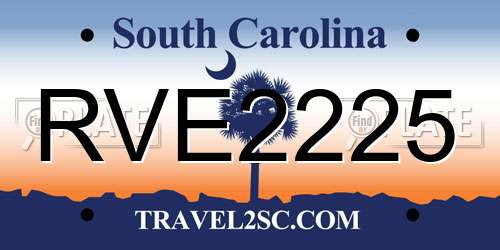 RVE2225 South Carolina License Plate