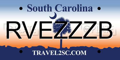 RVEZZZB South Carolina License Plate