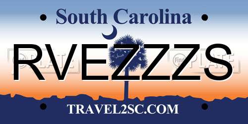 RVEZZZS South Carolina License Plate