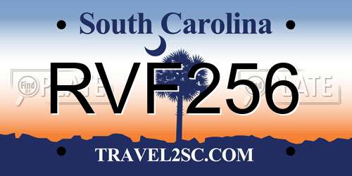 RVF256 South Carolina License Plate