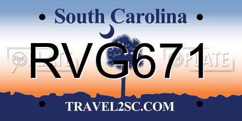 RVG671 South Carolina License Plate