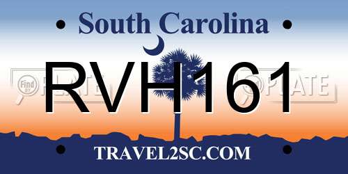 RVH161 South Carolina License Plate