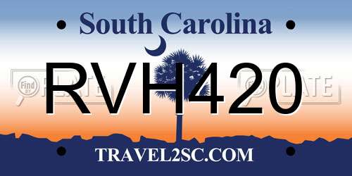 RVH420 South Carolina License Plate