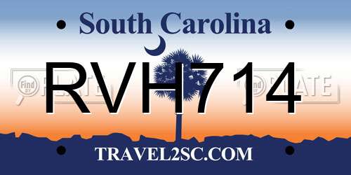 RVH714 South Carolina License Plate