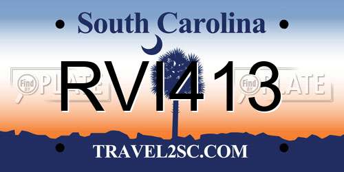 RVI413 South Carolina License Plate