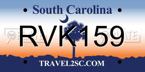 RVK159 South Carolina License Plate