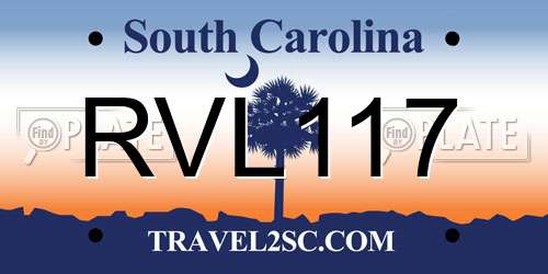 RVL117 South Carolina License Plate